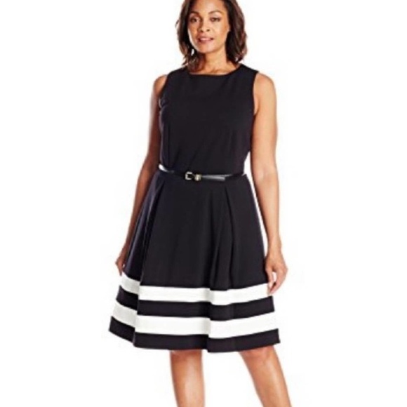 Calvin Klein Dresses & Skirts - Calvin Klein euro summer Elegant Black and White flare Dress